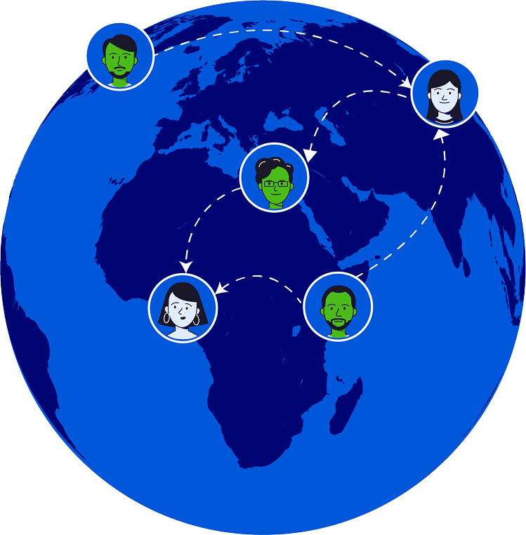 Global payment network illustration